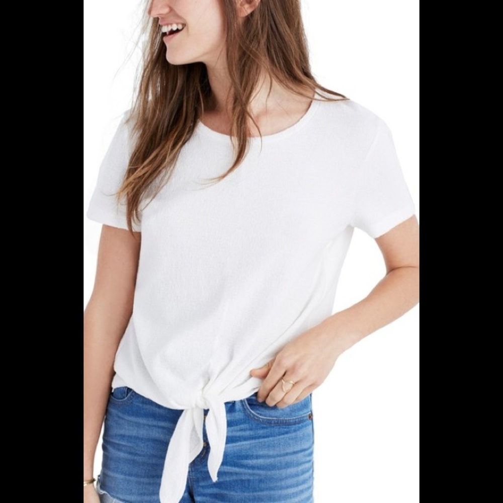 Madewell texture & thread modern tie front top